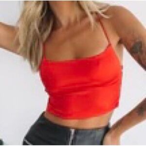 Women's Red Spaghetti Strap Top